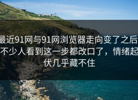 最近91网与91网浏览器走向变了之后，不少人看到这一步都改口了，情绪起伏几乎藏不住