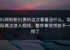 91网和新91黑料这次看着没什么，实际再次进入视线，整件事突然就不一样了