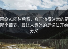 围绕91网往后看，真正值得注意的是那个细节，最让人意外的是说法开始分叉
