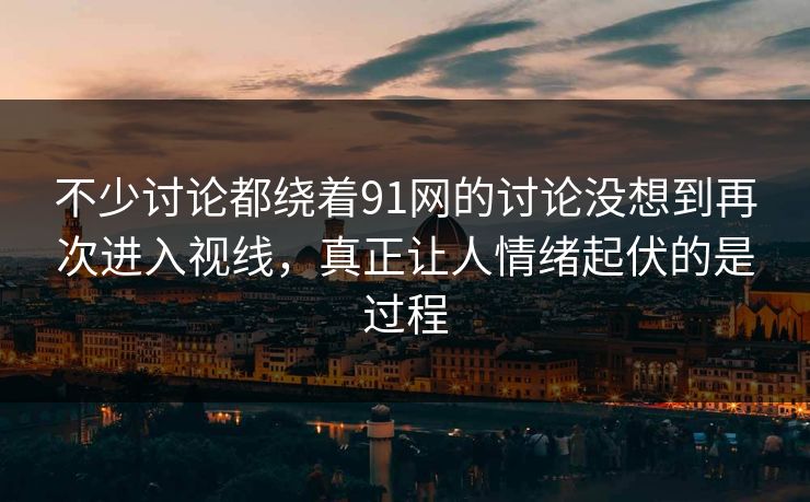 不少讨论都绕着91网的讨论没想到再次进入视线，真正让人情绪起伏的是过程
