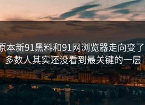 原本新91黑料和91网浏览器走向变了，多数人其实还没看到最关键的一层
